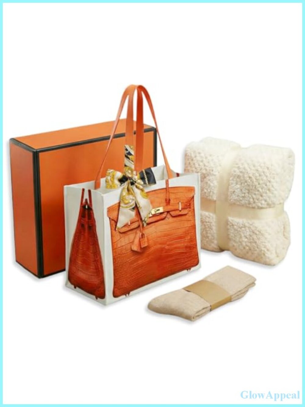 Canvas Tote Gift Set with Scarf & Throw